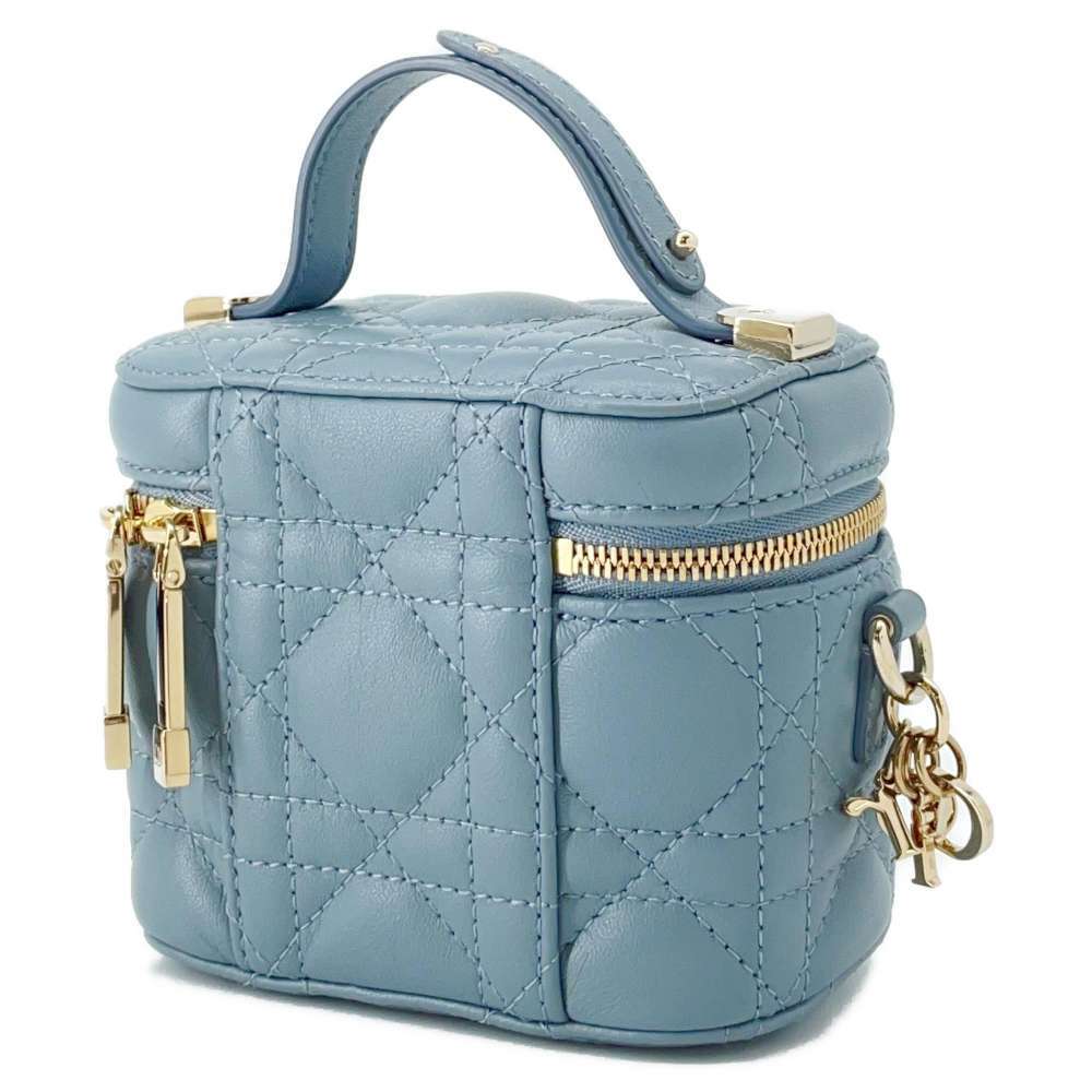 Dior Cannage Christian Lady Vanity handbag bag Lambskin shoulder